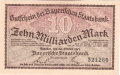 German Grossnotgeld 10 Milliarden Mark, 20.10.1923